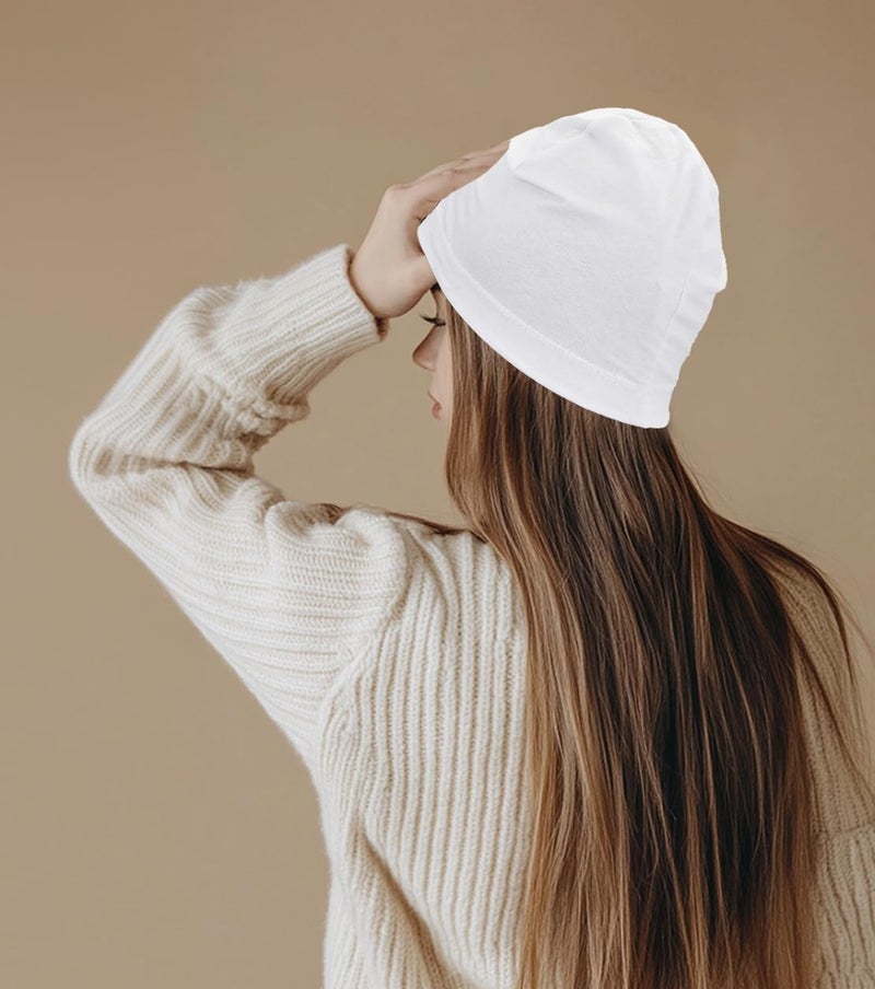 SRLLBBY Lightweight Cotton Beanie, Breathable Thin Sleep Hats, Skull Caps for Running Cycling Hiking Fishing - Image 2